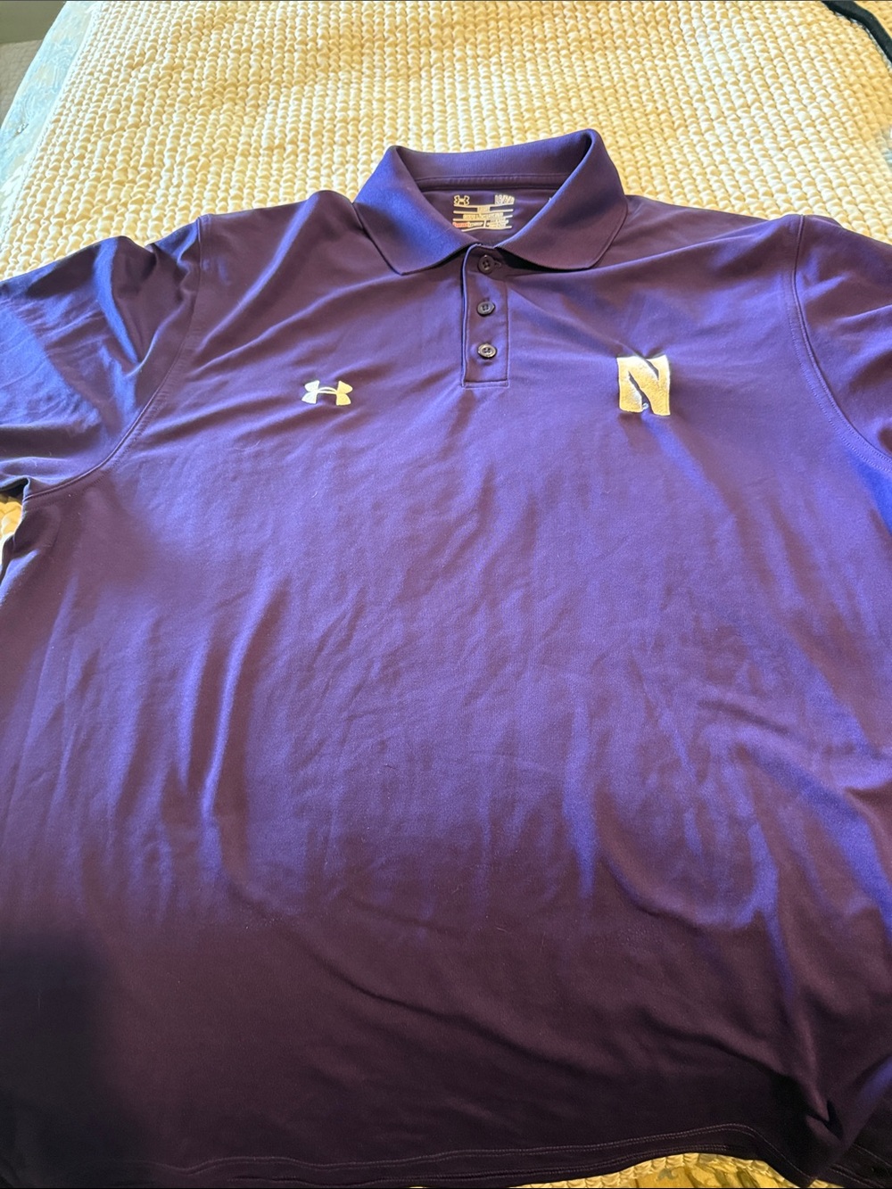 Under Armour Men’s Purple Polo with white  Accents